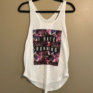 Pink Victoria’s Secret I Hate Running Racerback Tank Athletic Workout Small